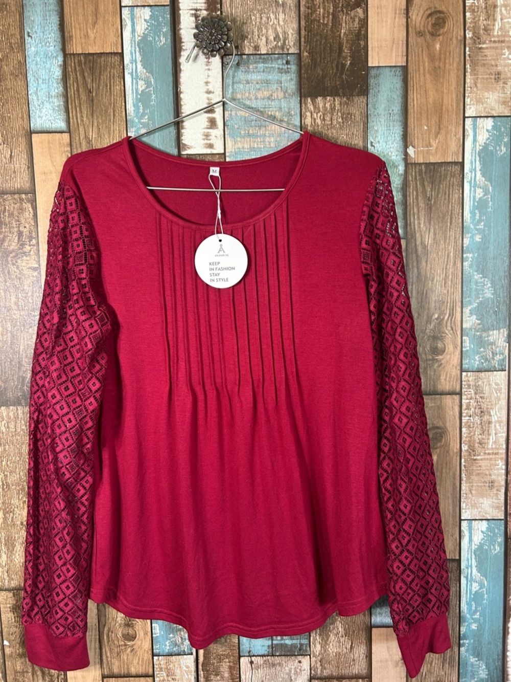 Anrabess Lave Sleeve Soft Stretchy Boho Top